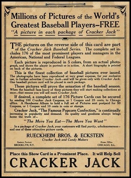 1915 Cracker Jack Advertsing Poster
